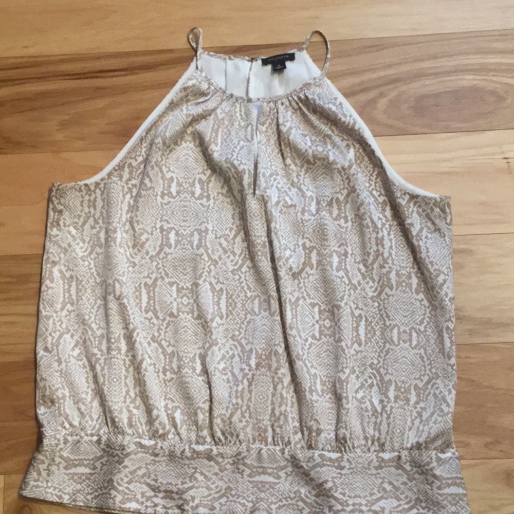 Ann Taylor snakeskin print halter blouse sz 6